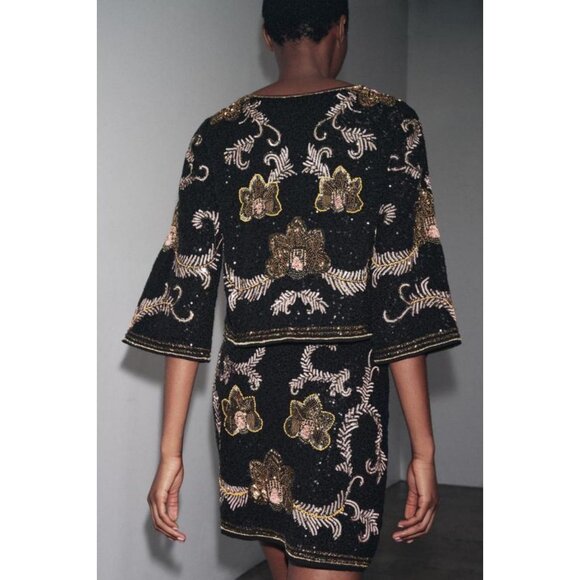 ZARA EMBROIDERED CAPE JACKET - Picture 3 of 9